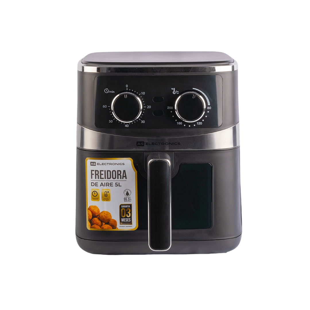 Freidora de Aire 5 Litros 80-200°C Negra AS Electronic