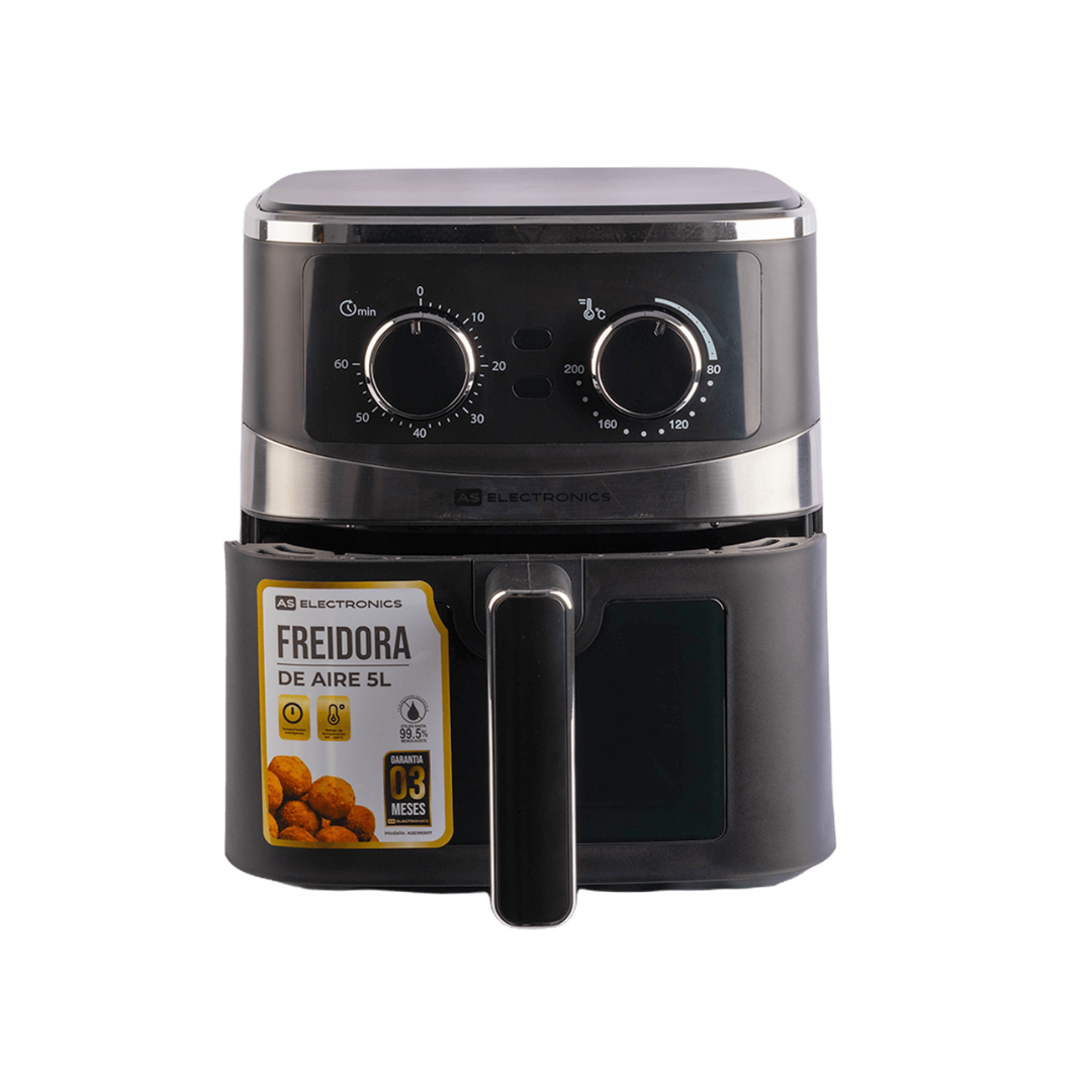 Freidora de Aire 5 Litros 80-200°C Negra AS Electronic