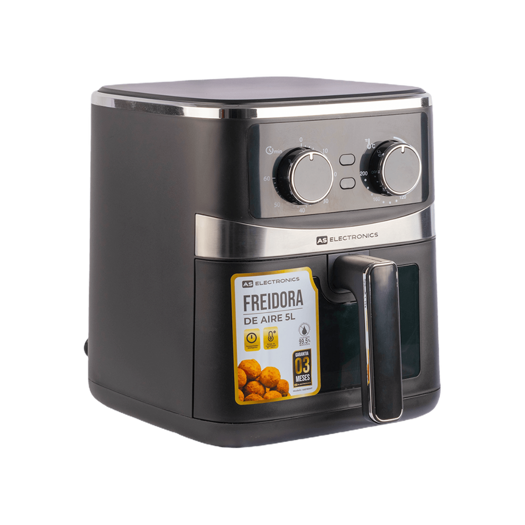 Freidora de Aire 5 Litros 80-200°C Negra AS Electronic