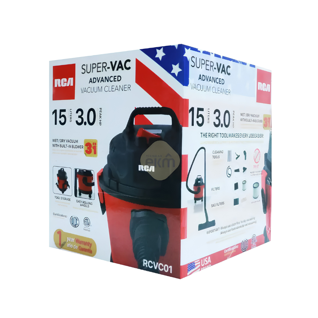 Aspiradora 15 Litros Húmedo y Seco con Soplador 3HP RCA