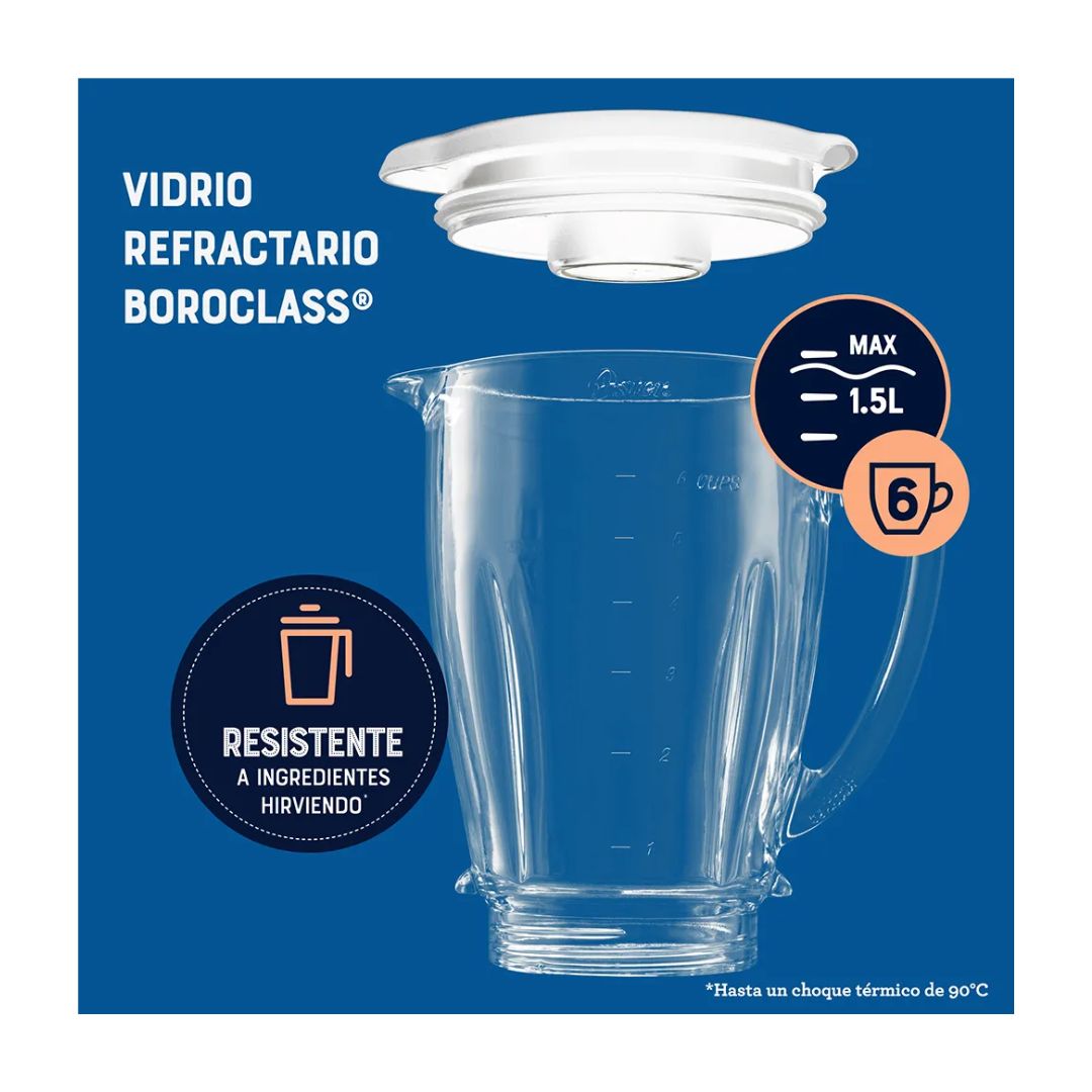 Licuadora  2 Velocidades Más Pulso y Vaso de Vidrio Oster®