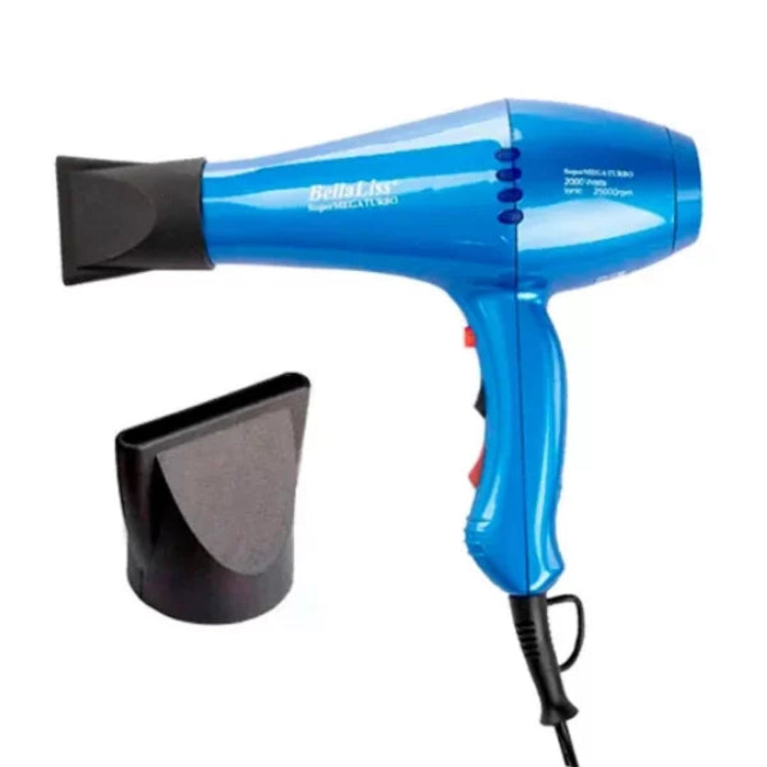 Secador de cabello 25000 RPM super megaturbo azul BELLALISS