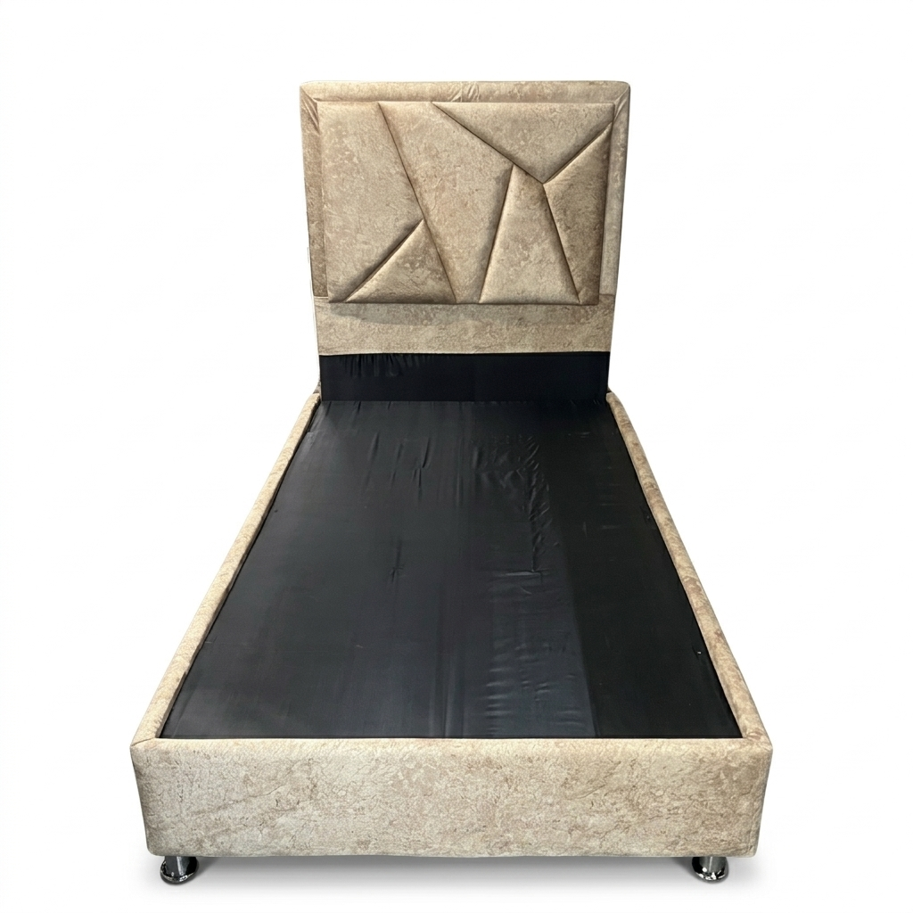 Cama Box Ali Individual Con Copete Bipiel Beige Roma