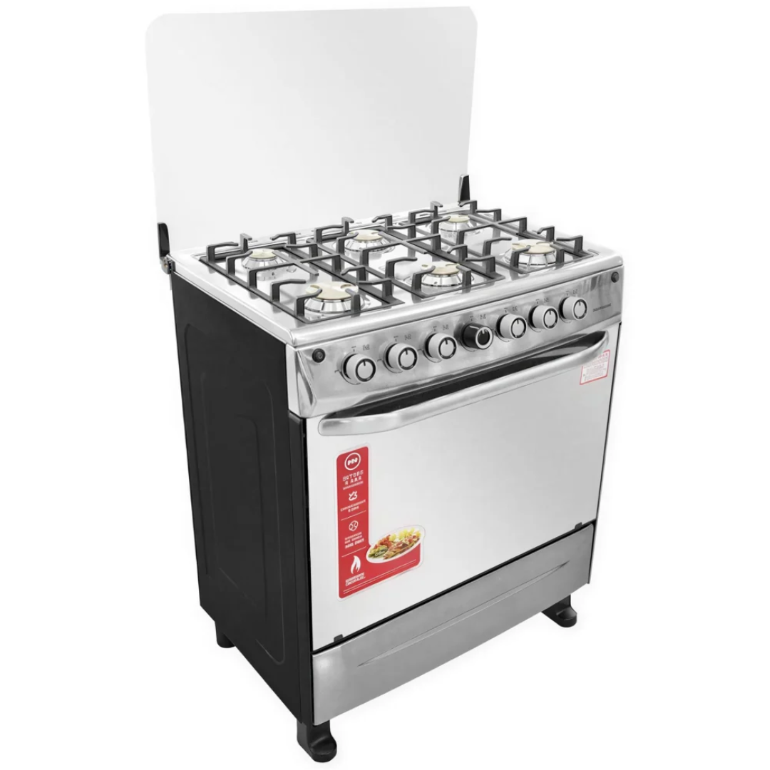 Cocina a Gas 30" 6 Hornilla Negra Premier