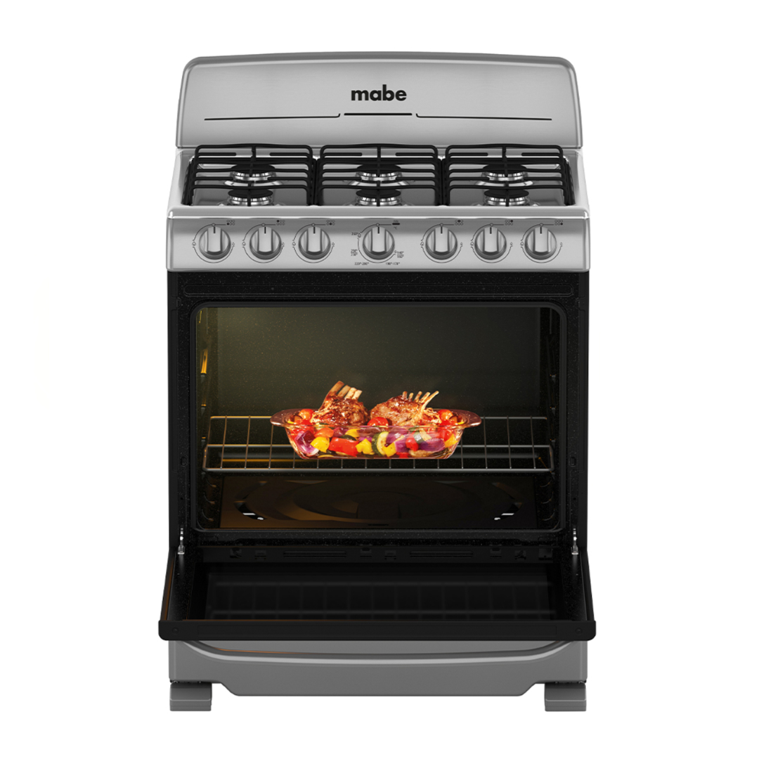 Cocina a Gas 76 cm 6 Hornillas Plata Mercury Mabe