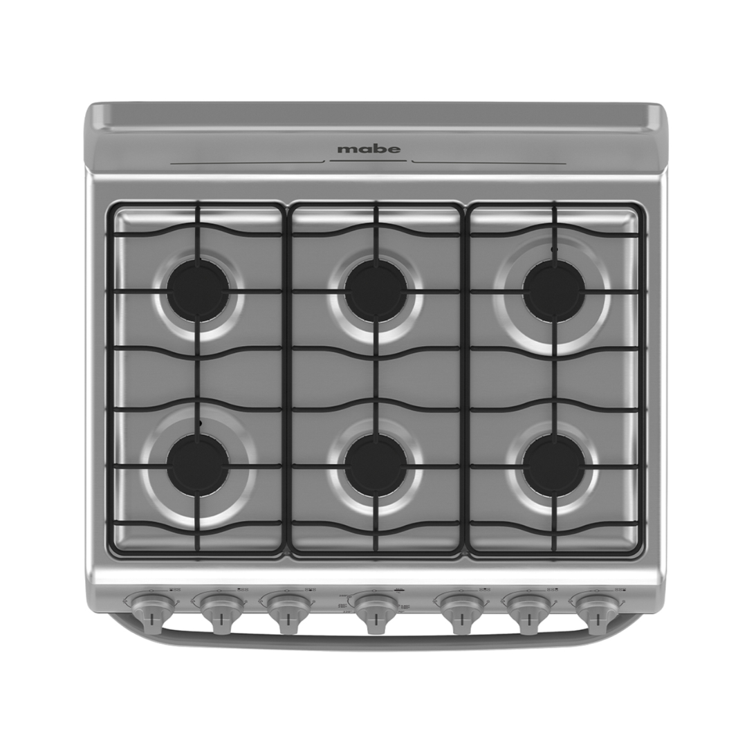 Cocina a Gas 76 cm 6 Hornillas Plata Mercury Mabe