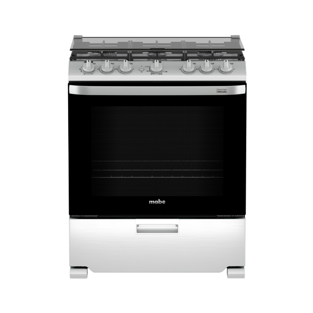 Cocina a Gas 76 Cm Acero Inoxidable 6 Hornillas un Horno con tecnología Perfect Cook Mabe