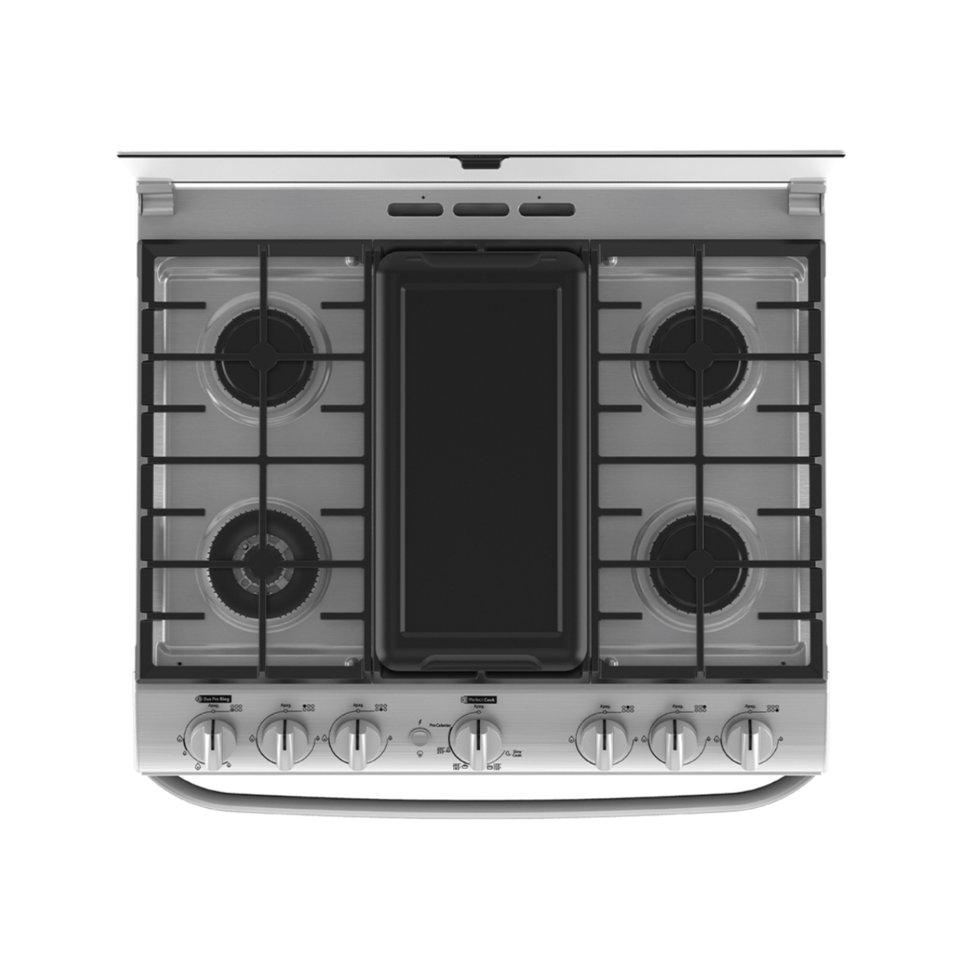 Cocina a Gas 76 Cm Acero Inoxidable 6 Hornillas un Horno con tecnología Perfect Cook Mabe