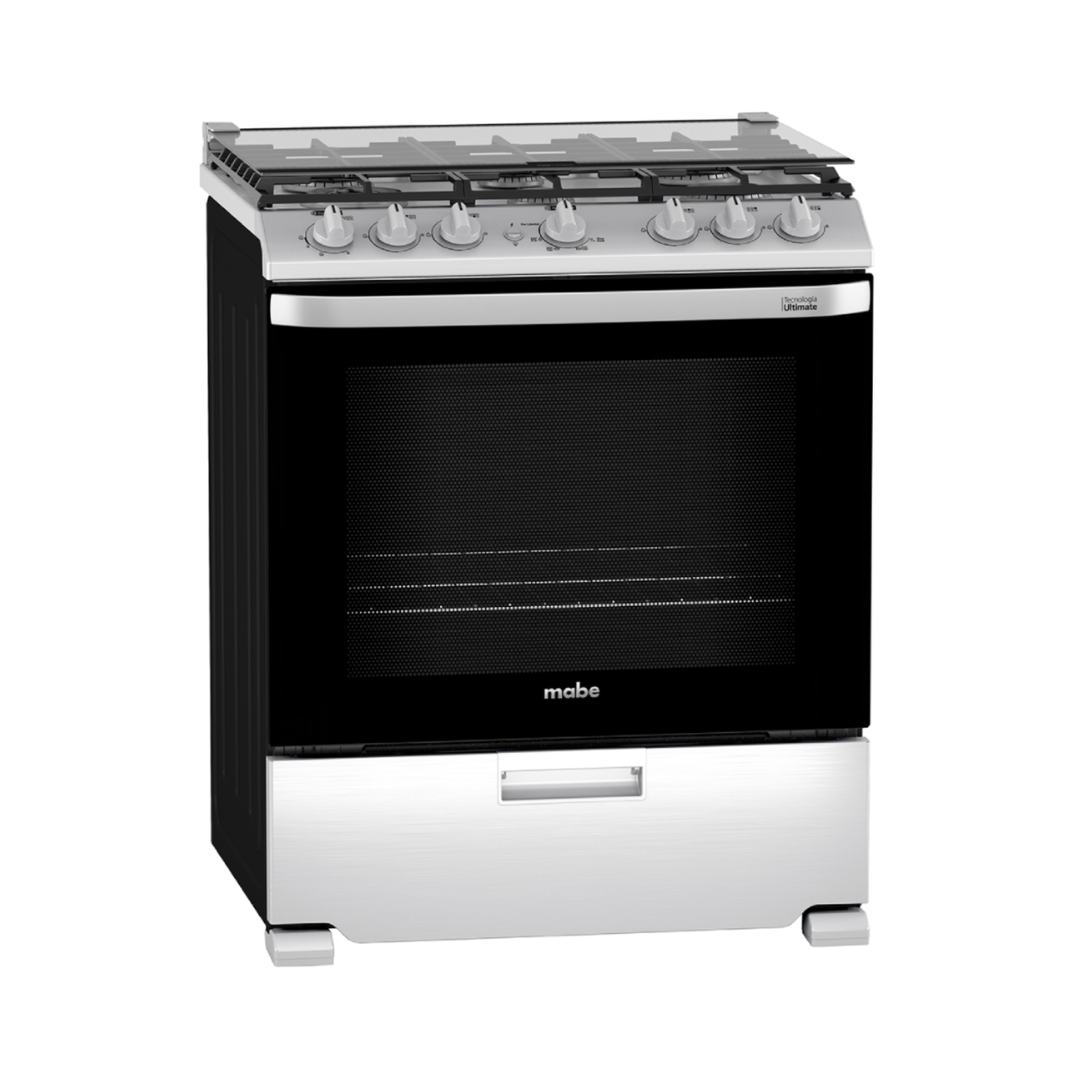 Cocina a Gas 76 Cm Acero Inoxidable 6 Hornillas un Horno con tecnología Perfect Cook Mabe
