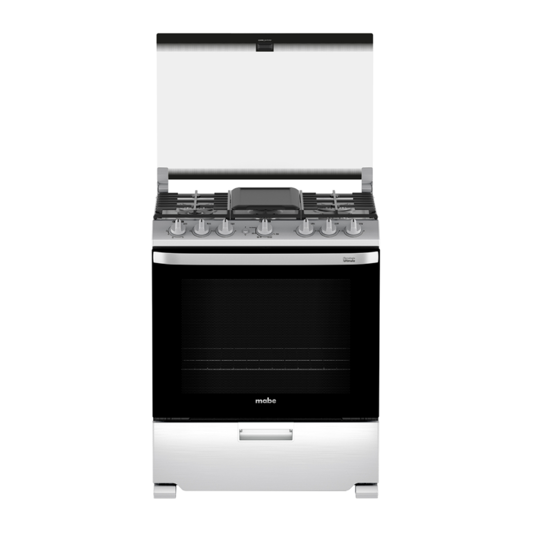 Cocina a Gas 76 Cm Acero Inoxidable 6 Hornillas un Horno con tecnología Perfect Cook Mabe