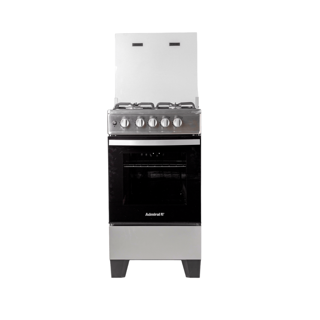 Cocina a Gas 4 hornilla 20" Acero Inoxidable Tapa De Vidrio Admiral