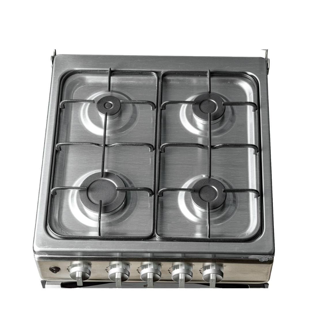 Cocina a Gas 4 hornilla 20" Acero Inoxidable Tapa De Vidrio Admiral