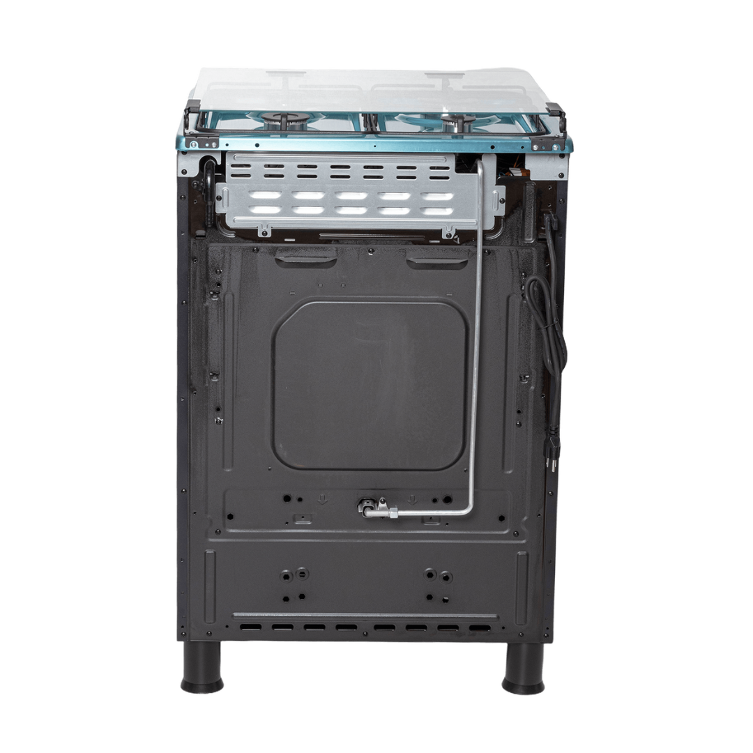 Cocina a Gas 24" 4 Hornillas Tapa de Vidrio Encendido Eléctrico Negra Admiral