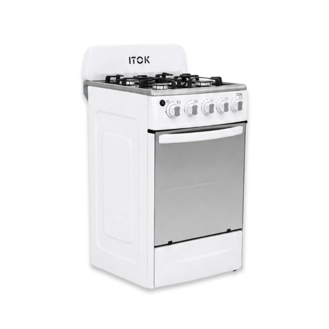 Cocina A Gas 4 hornillas blanca Itok