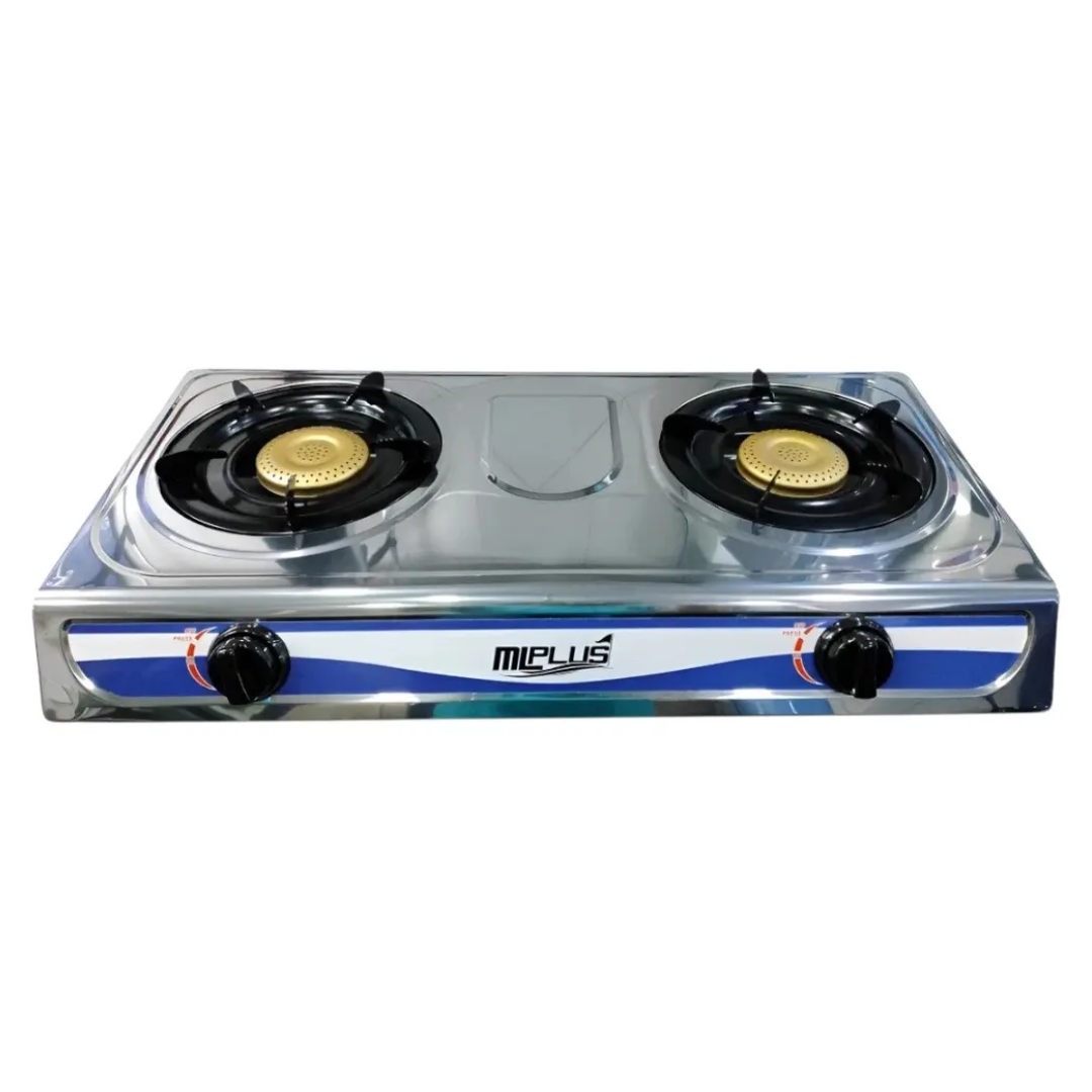 Cocina A Gas 2 Hornillas Acero Inoxidable MlPlus