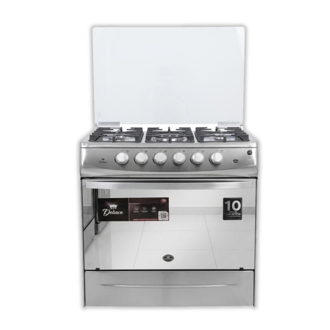 Cocina Deluxe 5H Acero Inoxidable + ENC + TAPA CONDESA