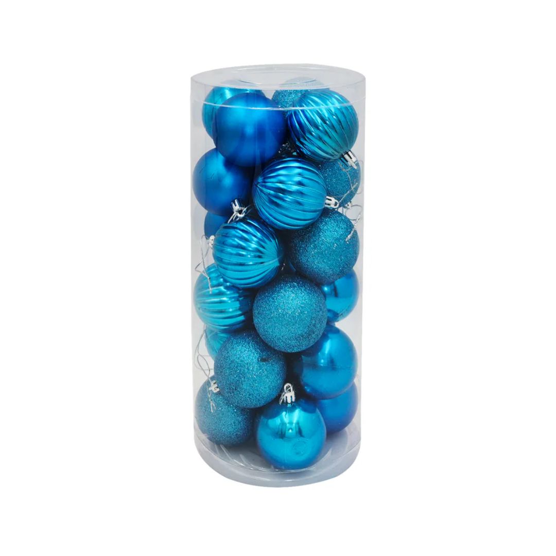 Set de 24 bambalinas 6 cm Azul Powerfik