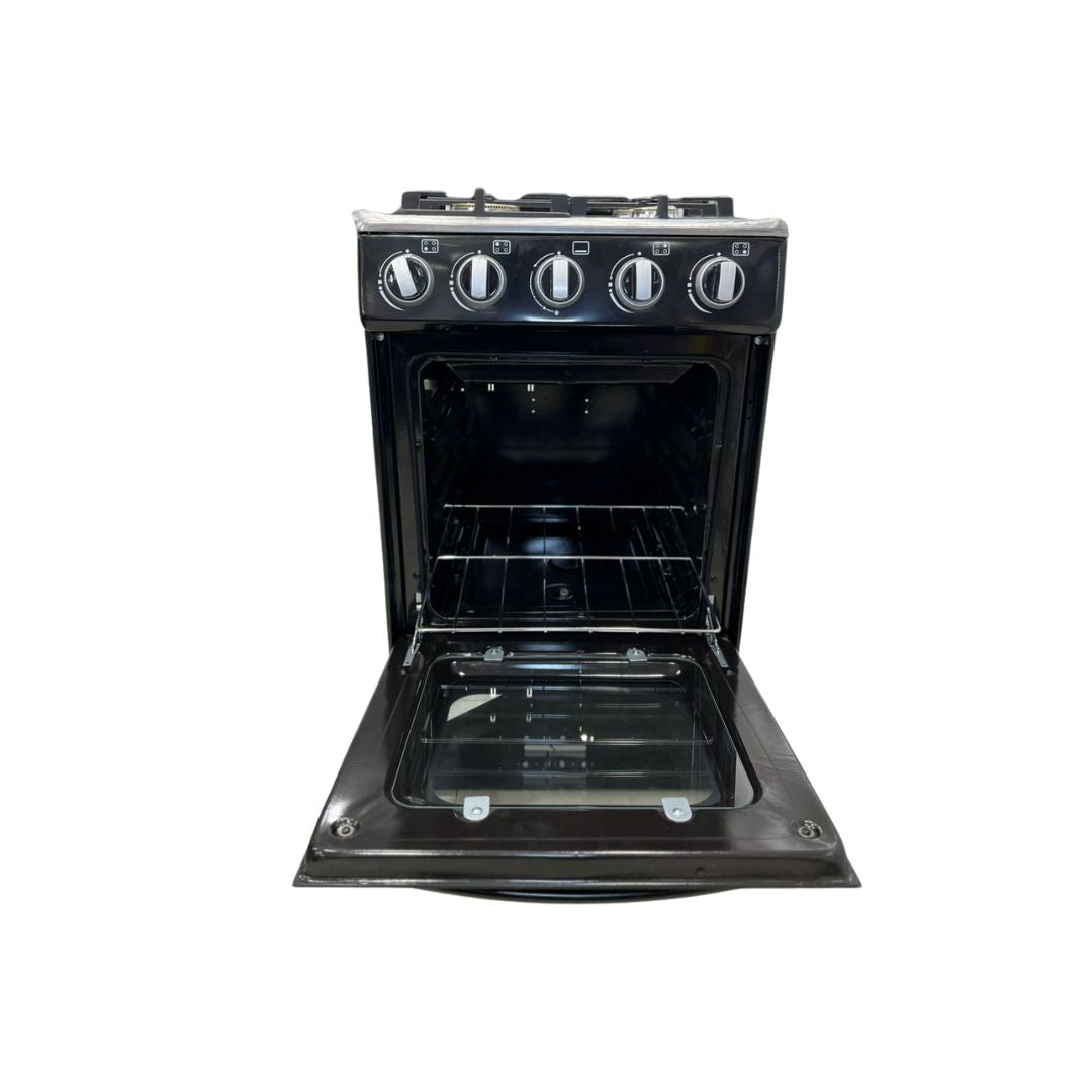 Cocina a Gas 4 Hornillas Con Piloto de Encendido Por Fricción Negra Emerald