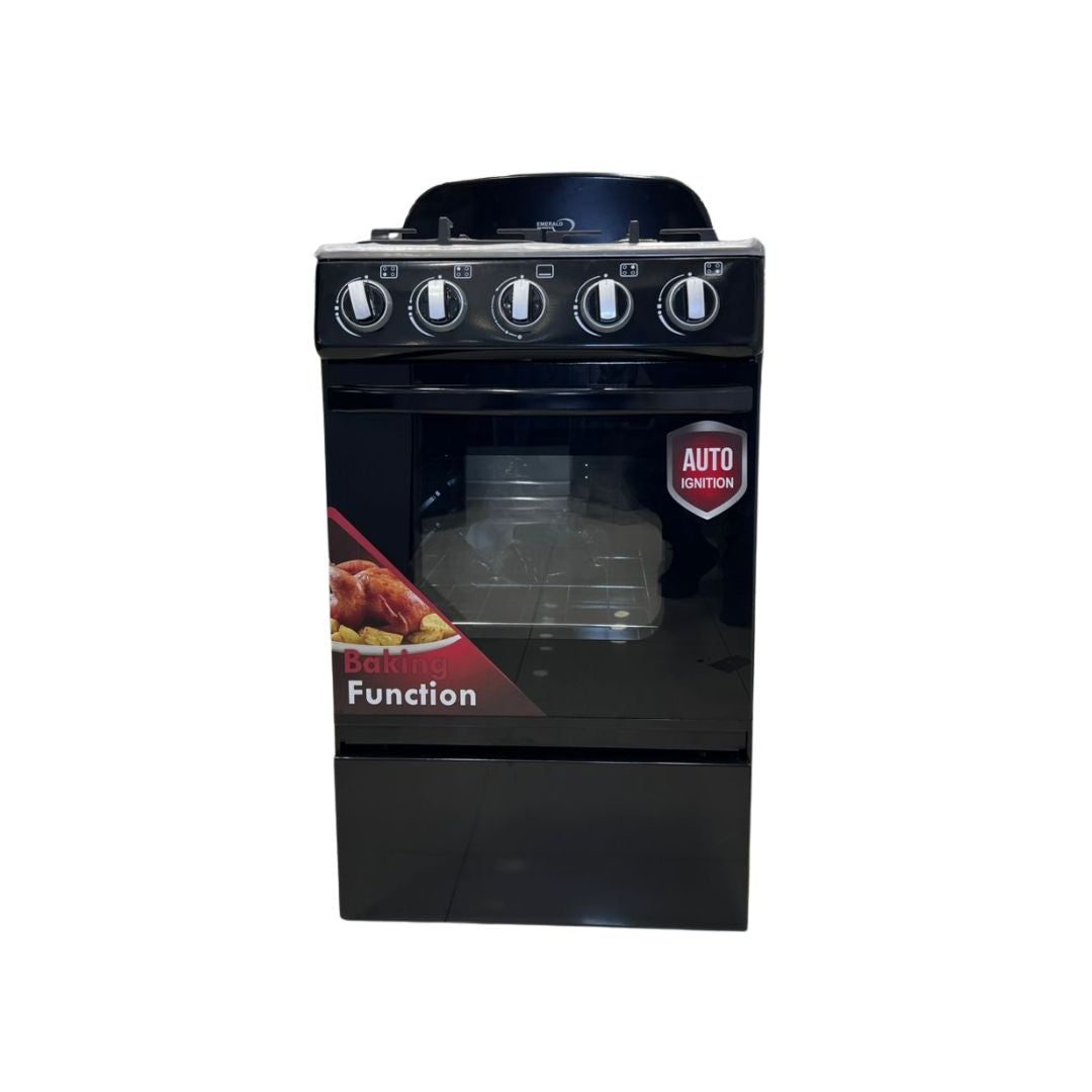 Cocina a Gas 4 Hornillas Con Piloto de Encendido Por Fricción Negra Emerald