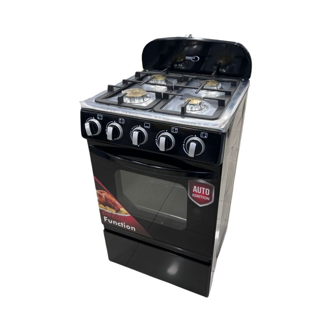 Cocina a Gas 4 Hornillas Con Piloto de Encendido Por Fricción Negra Emerald