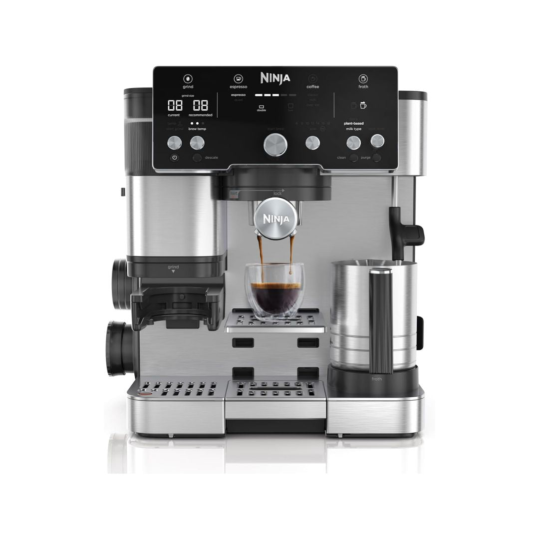 Cafetera de Lujo Espresso Con Molino y Espumador Acero Inoxidable Ninja