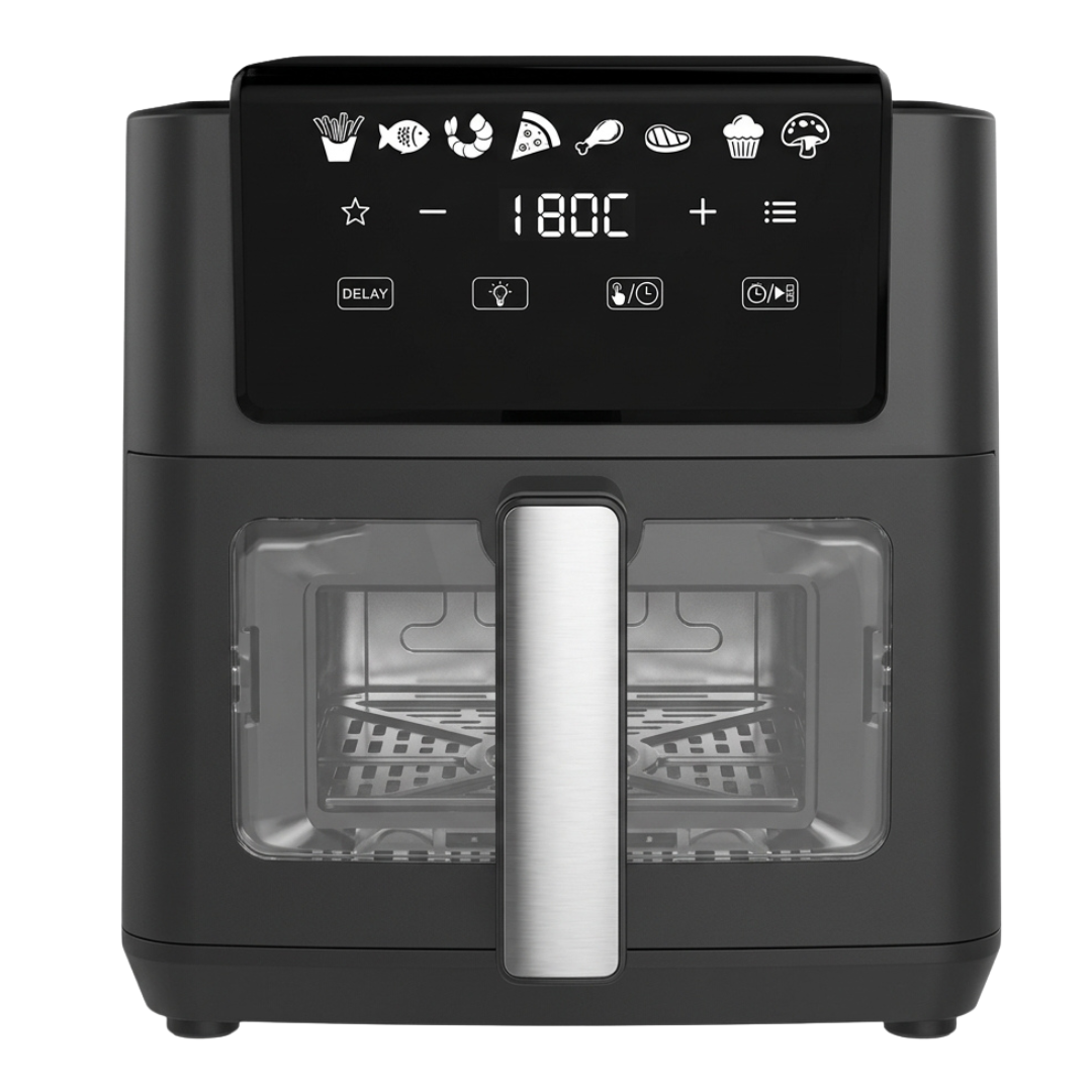 Freidora De Aire Negra 5L Con Visor 1500 Watts 200 Grados SJ ELECTRONICS