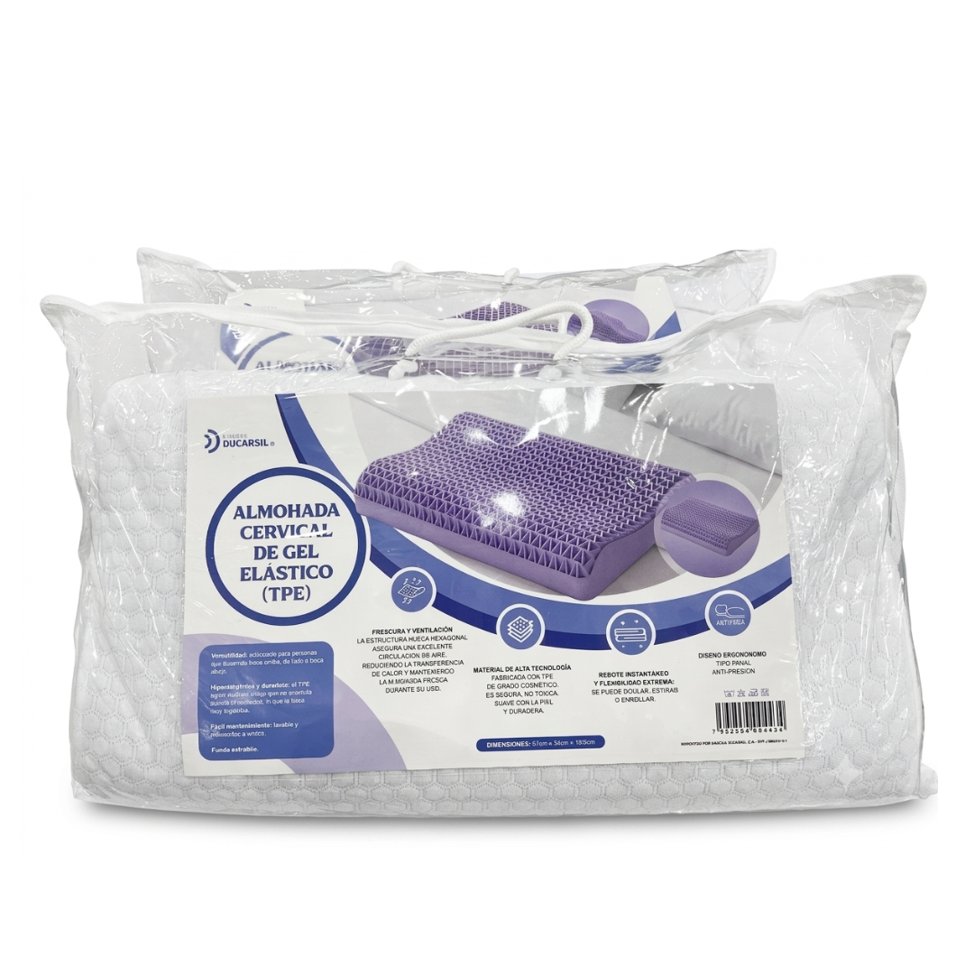 Almohada Cervical GEL ELÁSTICO 62X34