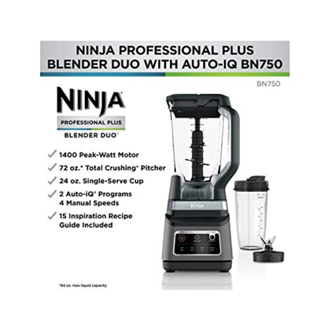Licuadora Profesional Plus Duo + Vaso Shaker 1400 Watts Ninja