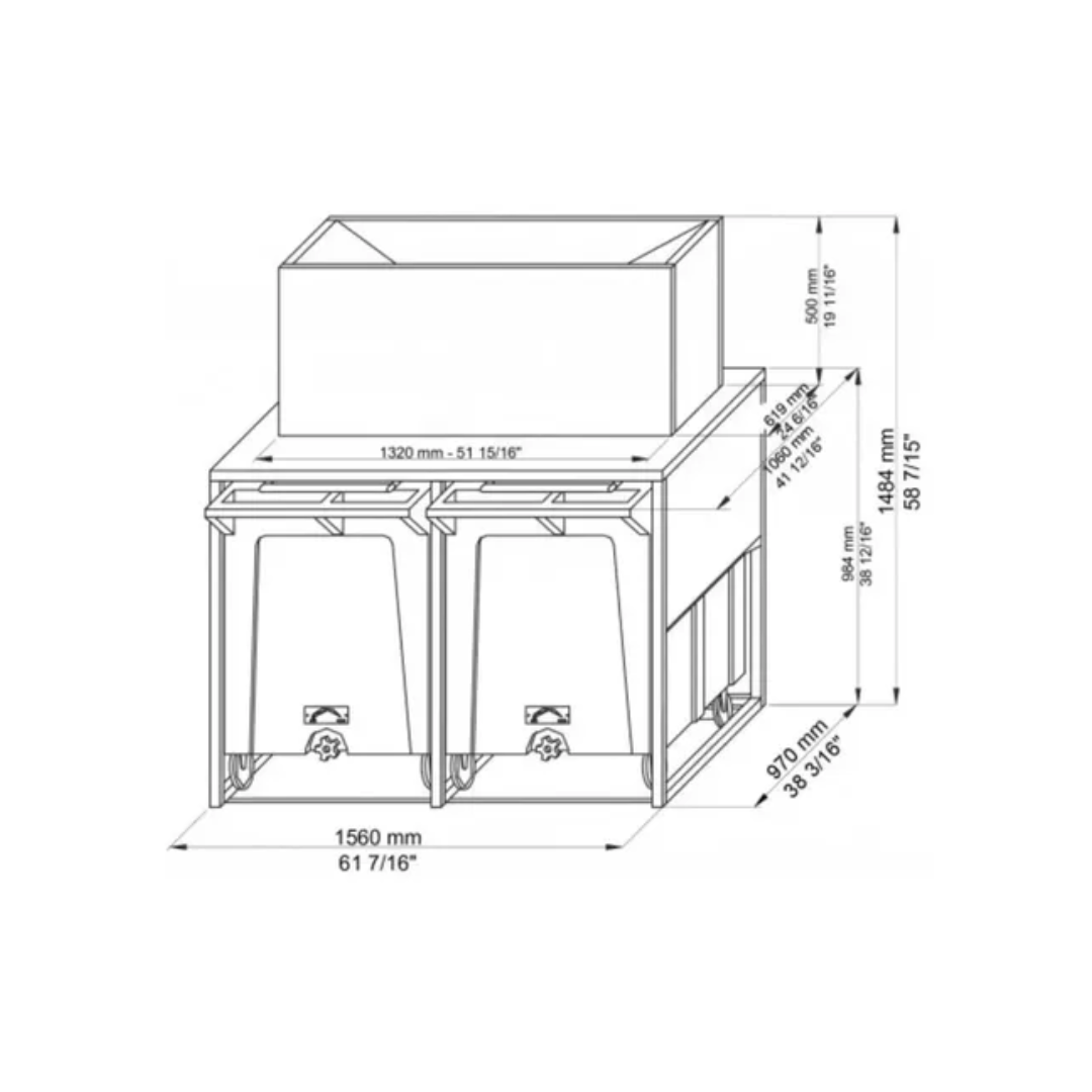 Contenedor de Hielo con carrito (2 UND) 216 kilos c/u Brema