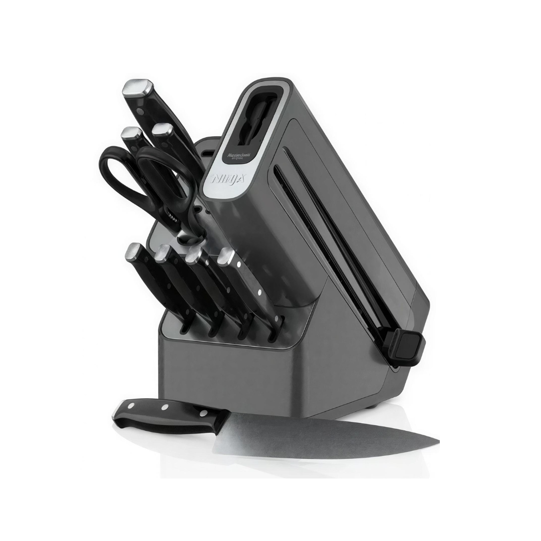 Juego De Cuchillos Foodi NeverDull Essential 10 Pizas Con Base Y Afilador Integrado Negro Ninja