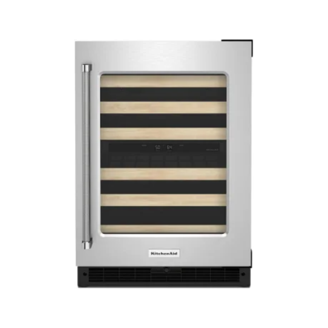 Vinera de Lujo 2 Temperatura Acero 24" Con Apertura a La Derecha Kitchenaid