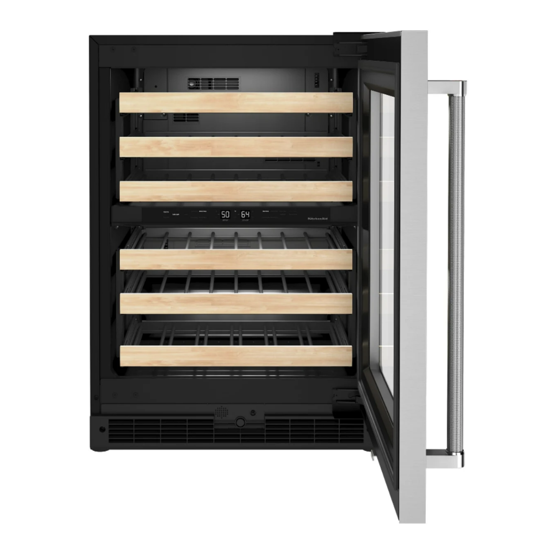 Vinera de Lujo 2 Temperatura Acero 24" Con Apertura a La Derecha Kitchenaid