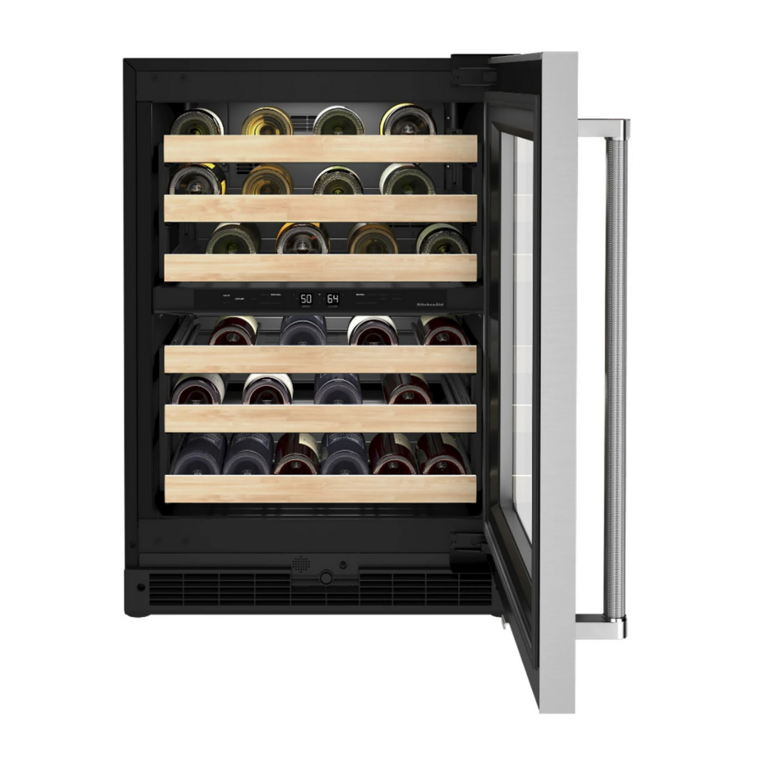 Vinera de Lujo 2 Temperatura Acero 24" Con Apertura a La Derecha Kitchenaid