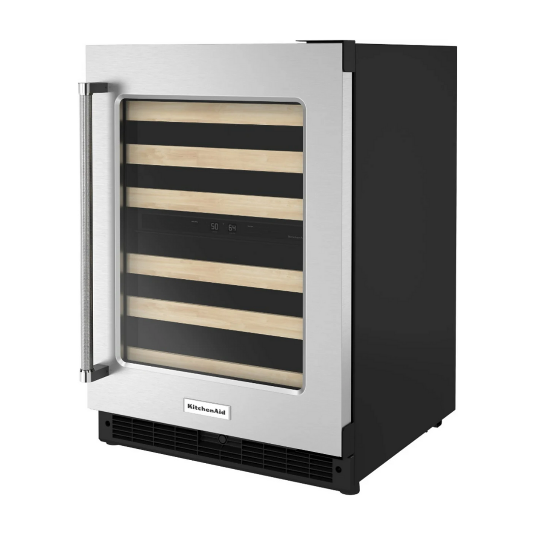 Vinera de Lujo 2 Temperatura Acero 24" Con Apertura a La Derecha Kitchenaid