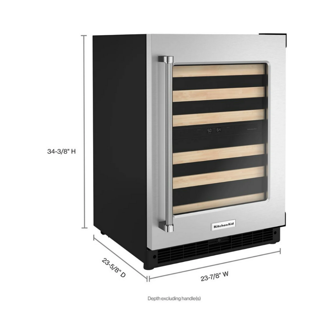 Vinera de Lujo 2 Temperatura Acero 24" Con Apertura a La Derecha Kitchenaid