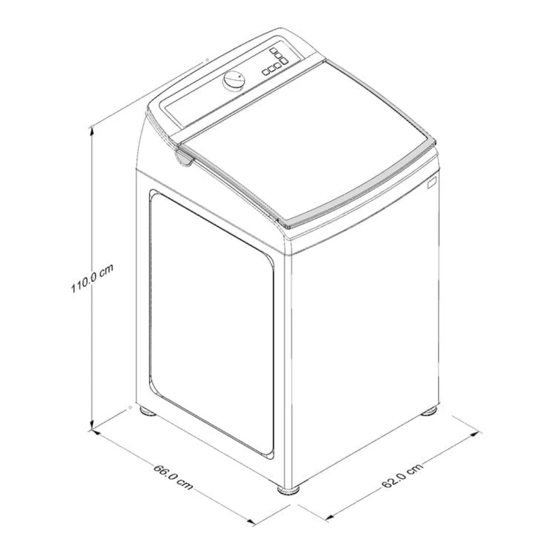 Lavadora Automática Carga Superior 20 Kilos Tapa de Cristal Gris Whirlpool