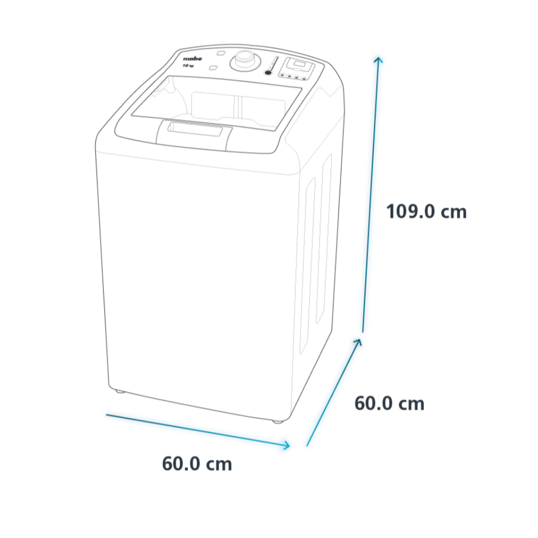 Lavadora Automática Aqua Saver Green 16 kg Tapa de Vidrio  Blanca Mabe