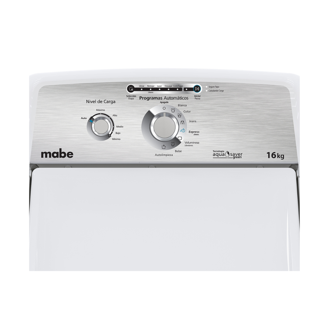 Lavadora Automática Aqua Saver Green 16 kg Blanca Mabe
