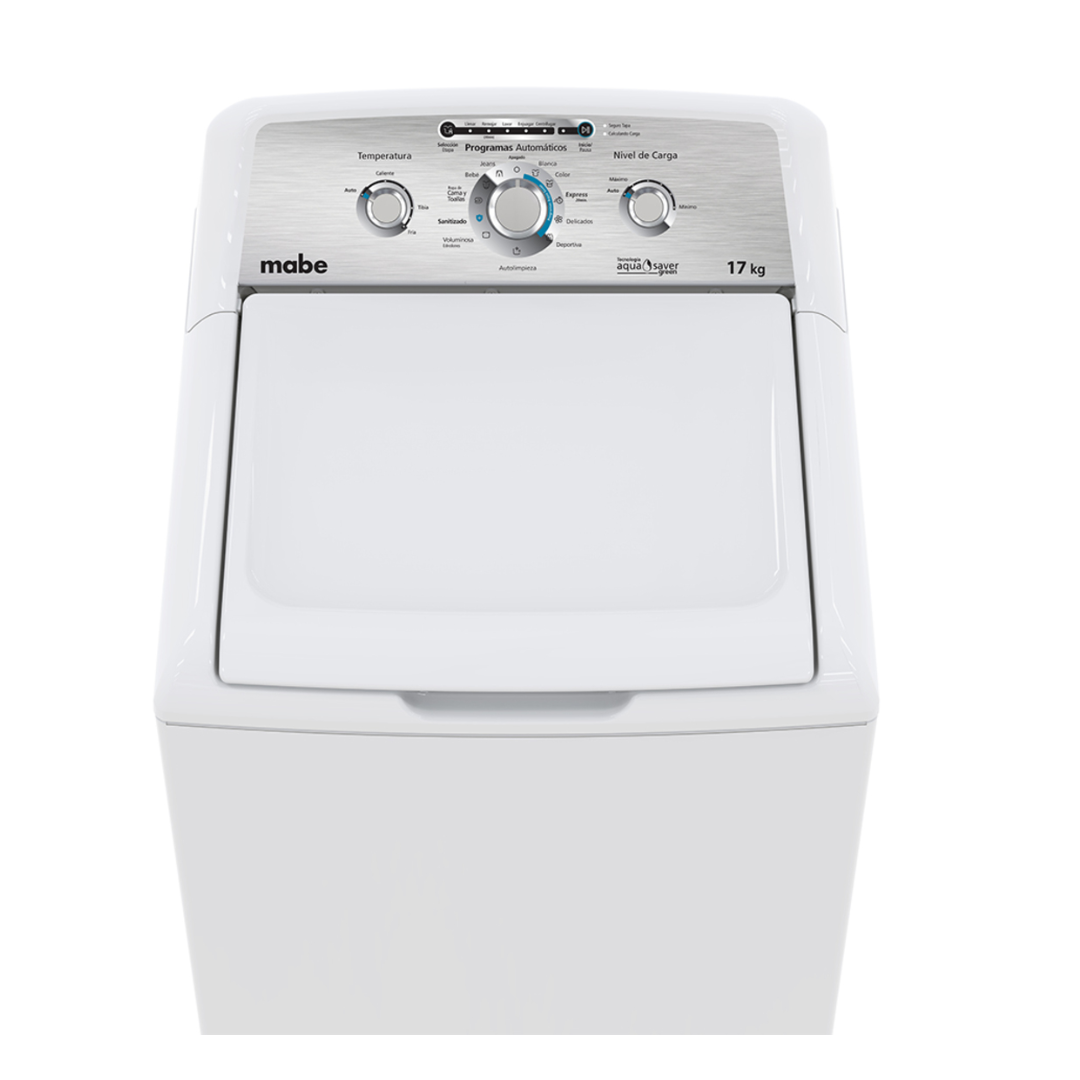 Lavadora Automática 17Kg De Perilla Con Agitador  Blanca Mabe