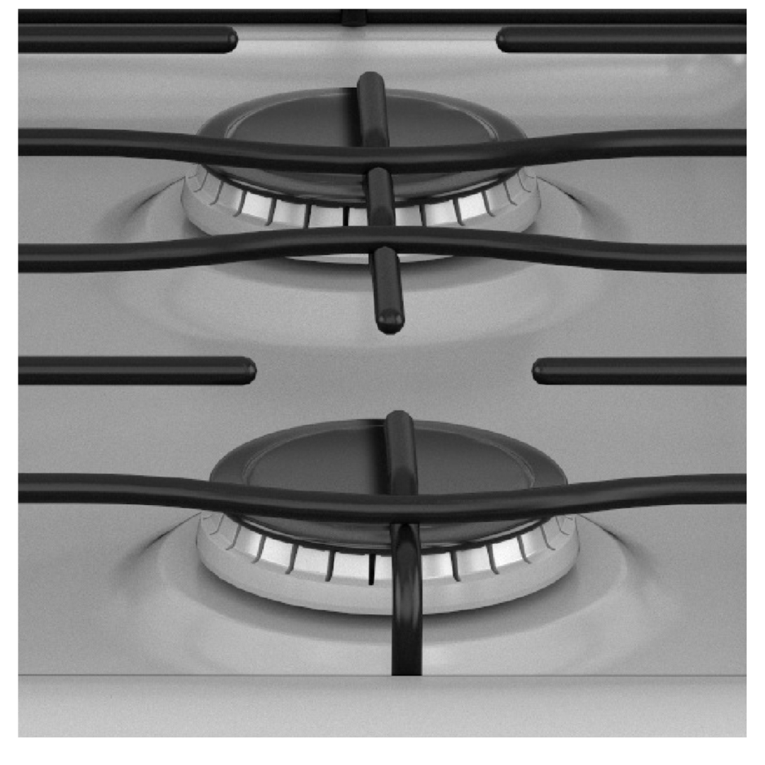 Cocina a Gas Para Empotrar 20" 4 Hornillas Tapa de Vidrio Acero Inoxidable Mabe