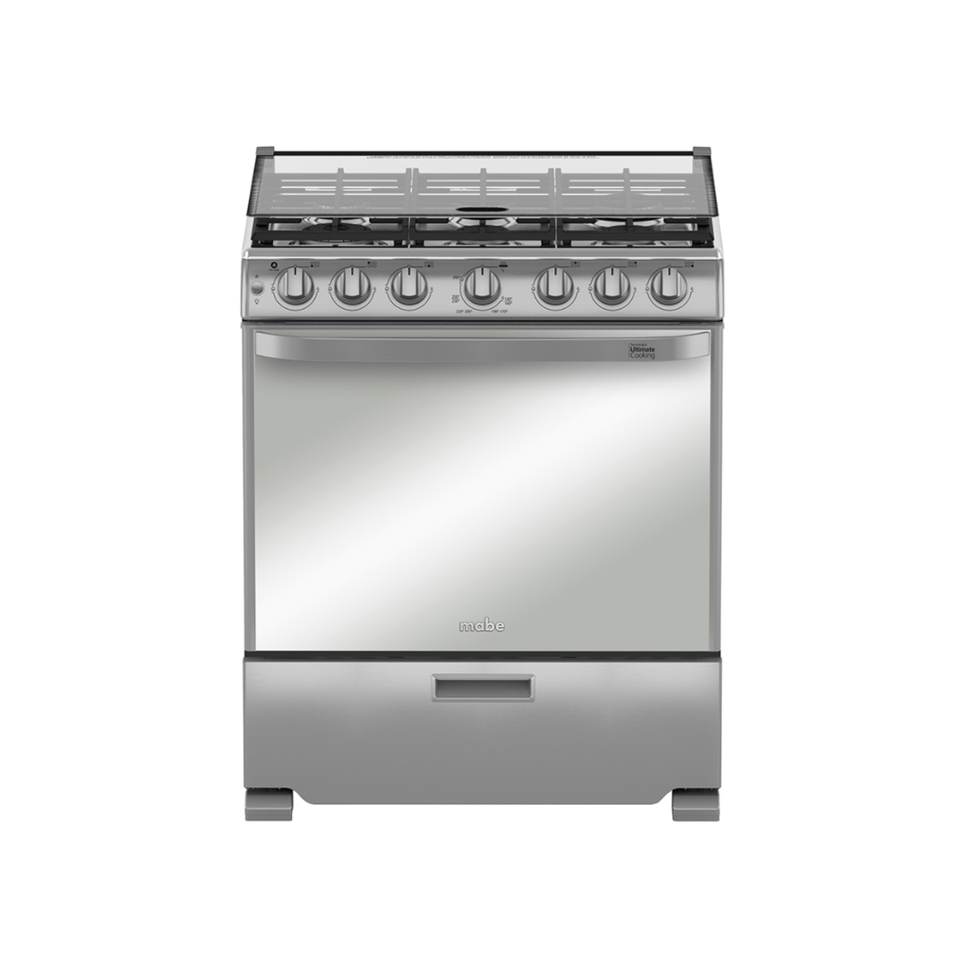 Cocina a Gas 6 Hornilla 76 cm Acero Inoxidable Fast Cook  Mabe