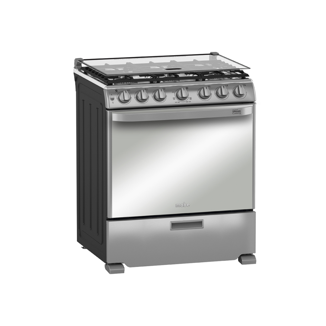 Cocina a Gas 6 Hornilla 76 cm Acero Inoxidable Fast Cook  Mabe