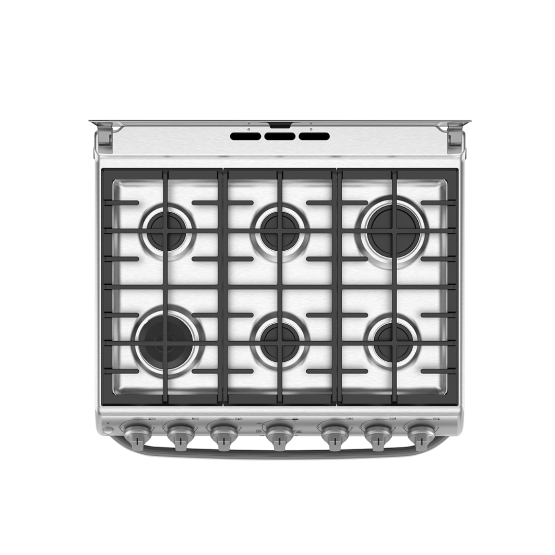 Cocina a Gas 6 Hornilla 76 cm Acero Inoxidable Fast Cook  Mabe