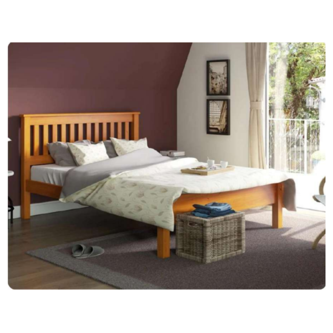 Cama Matrimonial Madera de Pino 140x190 Marrón Claro Maxiflex