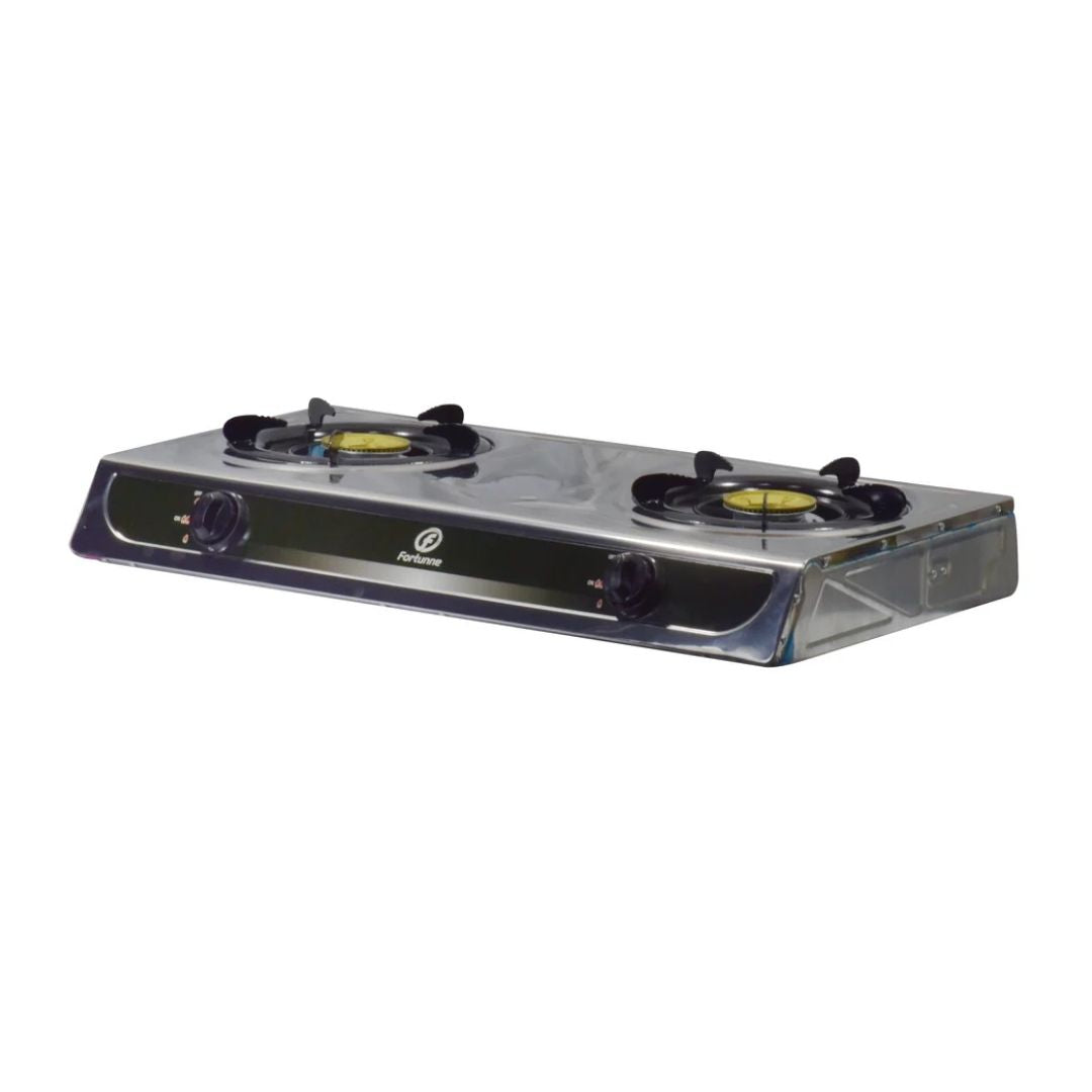 Cocina a Gas 2 Hornillas Acero Inoxidable Fortunne