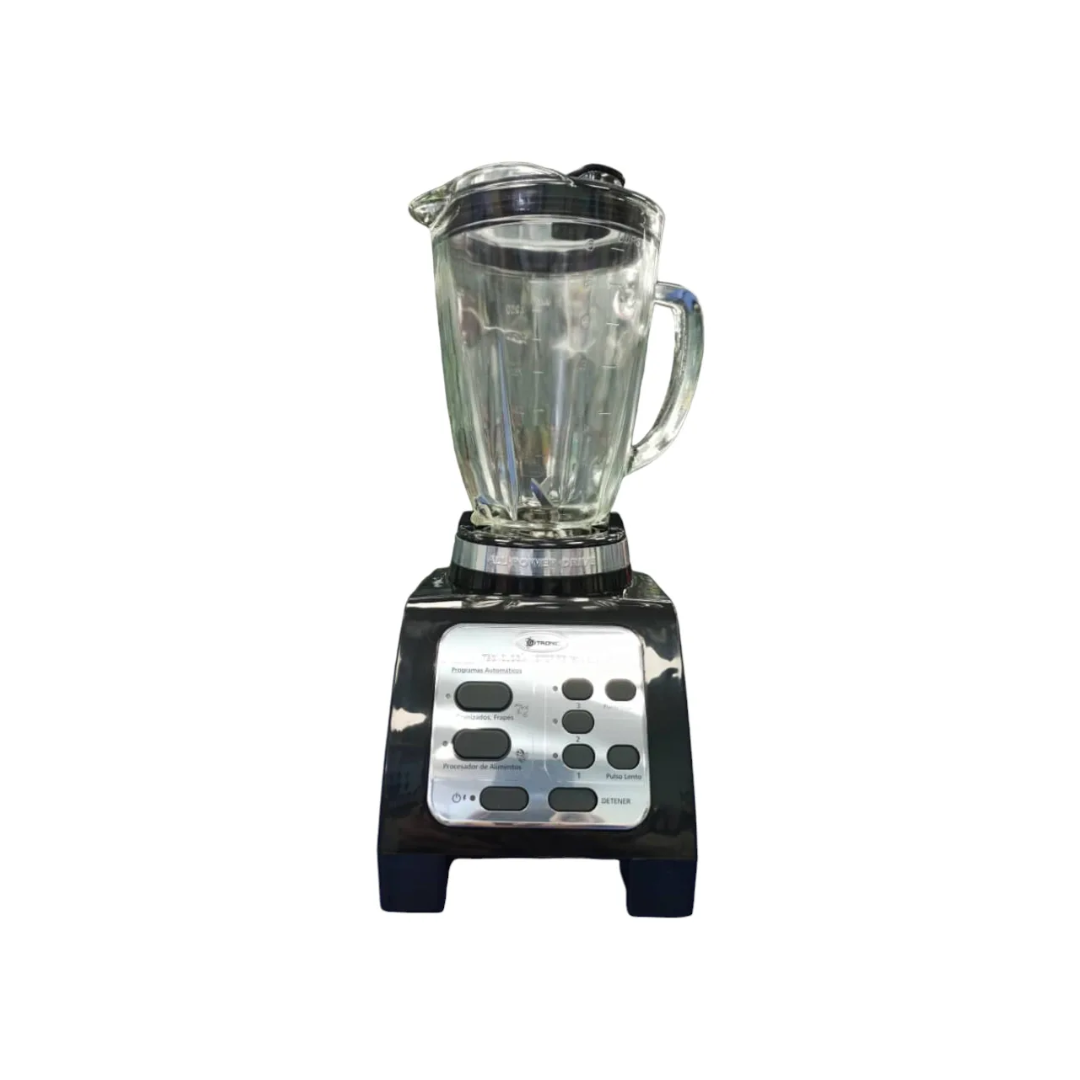 Licuadora Reversible 750Watts Vaso de Vidrio Negra Acero Gtronic