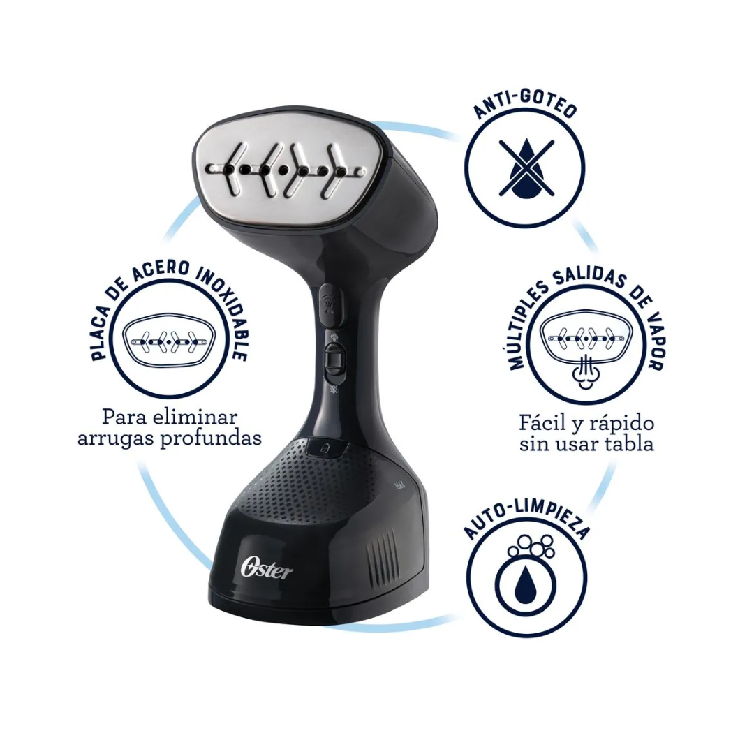 Vaporizador de Telas Portátil Con Cable de 2,5 mts Capacidad de 240 ML Negro Oster®