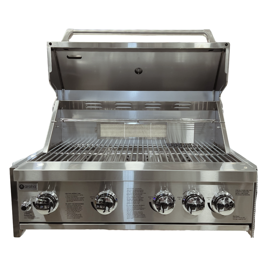 Parrillera a Gas Acero Inoxidable Con Rostizador 76 cm Aroha