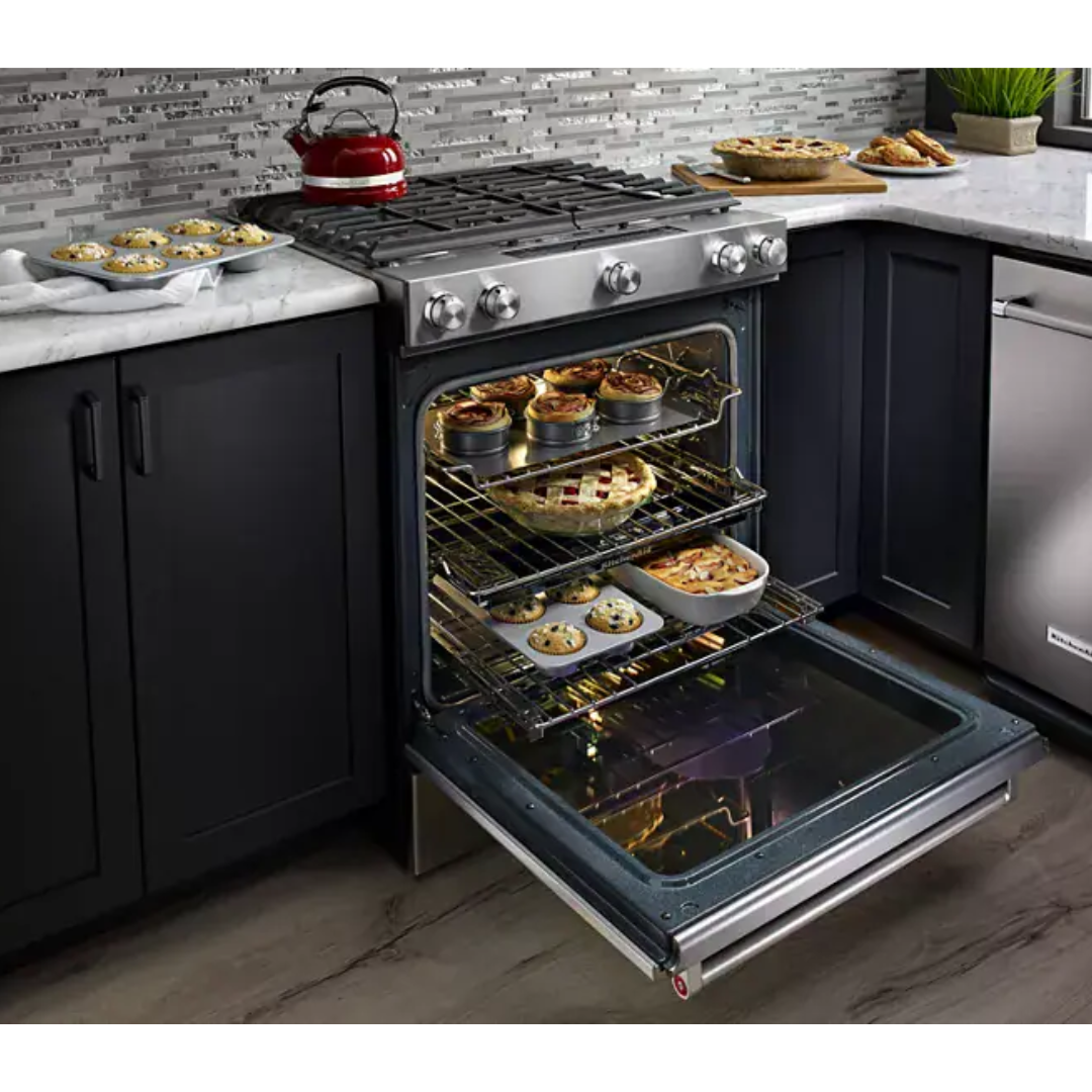 Cocina a Gas 5 Hornillas 30" Acero Inoxidable Kitchenaid