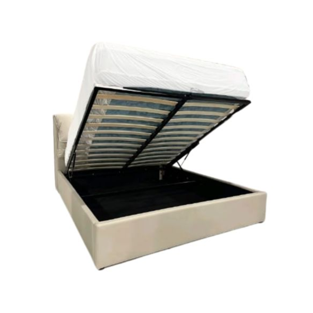 Cama Baúl Con Copete de Cuero King 200x200 Rita Kassalia